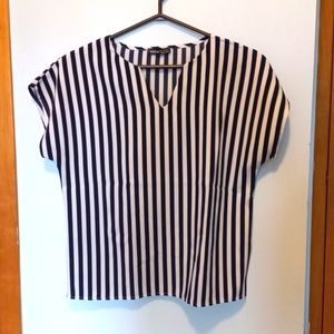Striped V neck Blouse